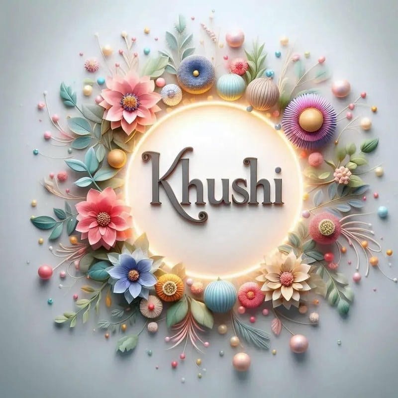 sweet flower frame letters khushi name dp