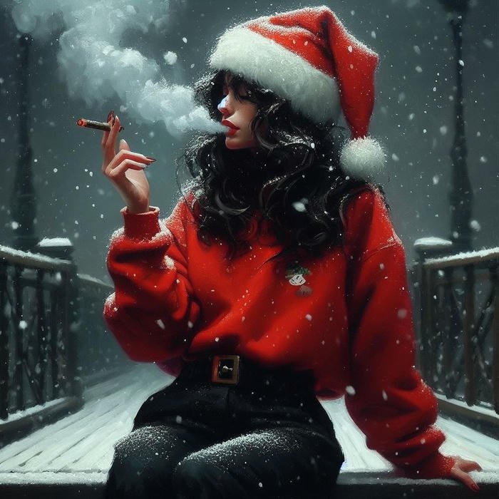 urban style smoking girl dp cool tone