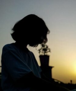 veiled figure shadow girl dp midnight feel