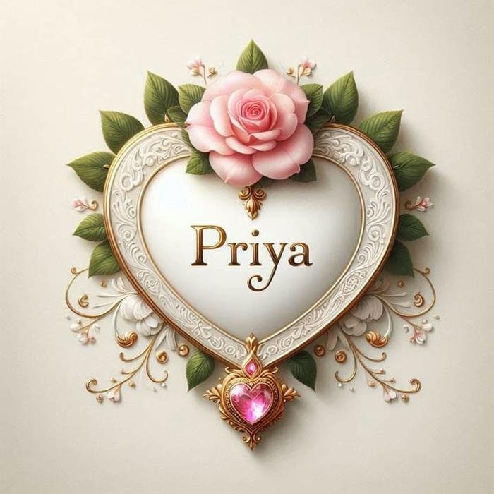 Aesthetic priya name dp surrounded by hearts