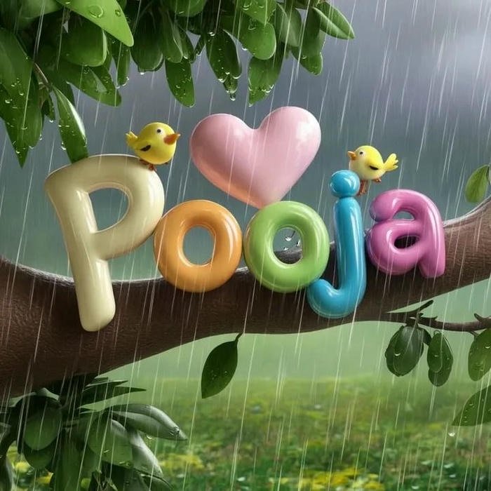 Artistic blur background concept with pooja name dp