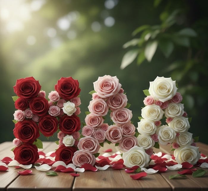 Bright floral maa name dp theme