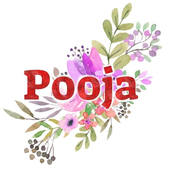 Close up subtle smile portrait of pooja name dp