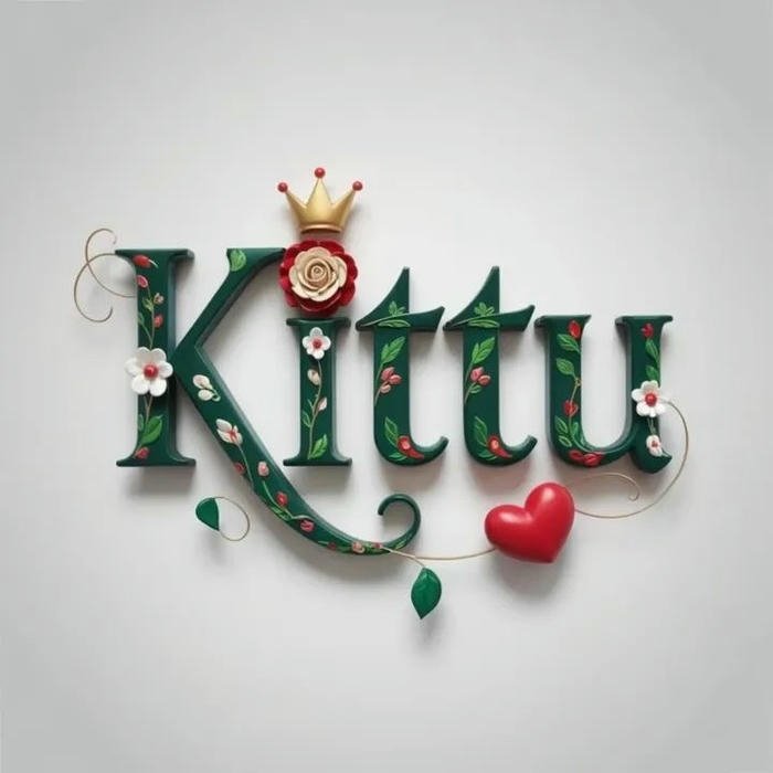 Cute aesthetic vibe Kittu name dp