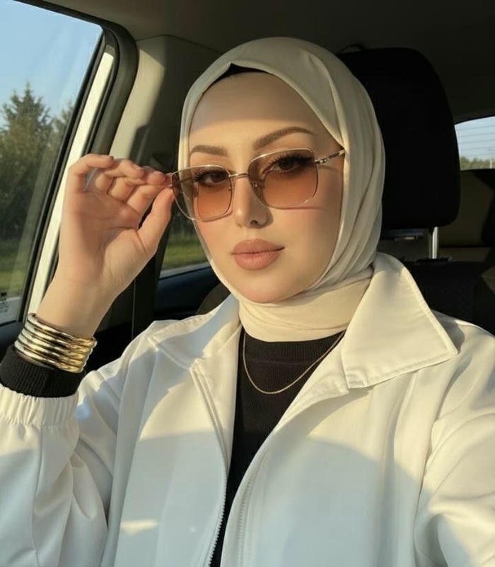 Cute pose muslim girl dp selfie