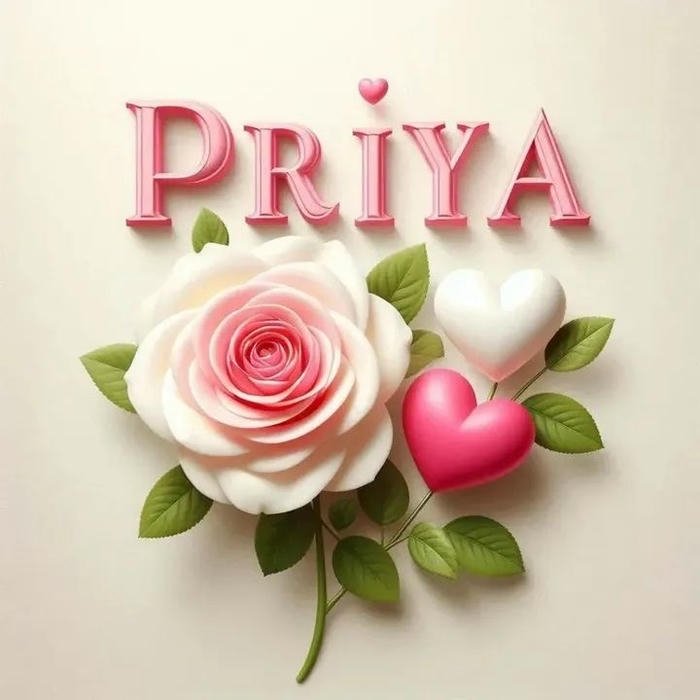 Cute vibe priya name dp heart background