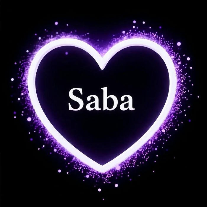 Dreamy aura portrait featuring saba name dp