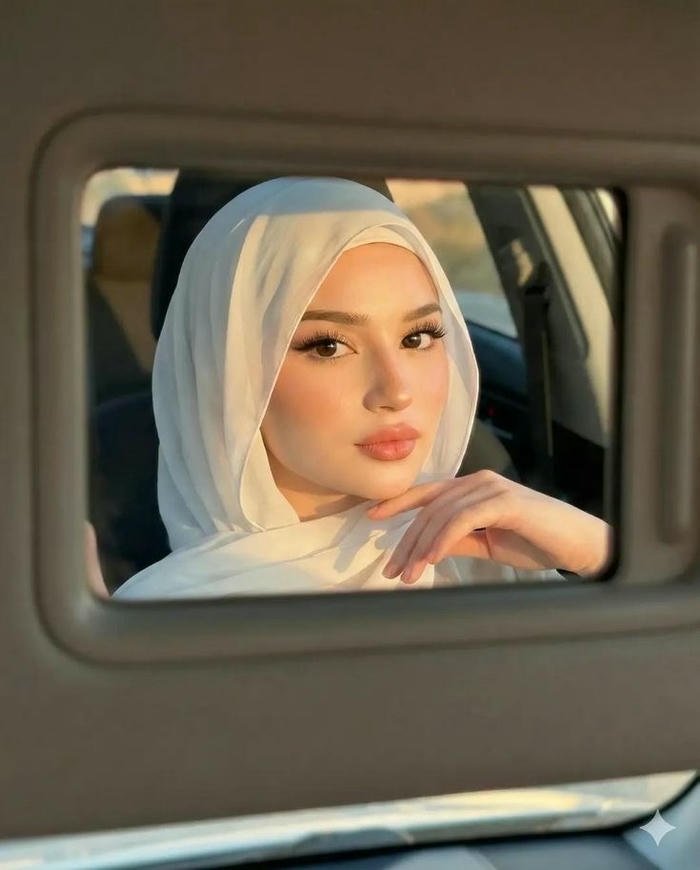 Elegant black scarf muslim girl dp