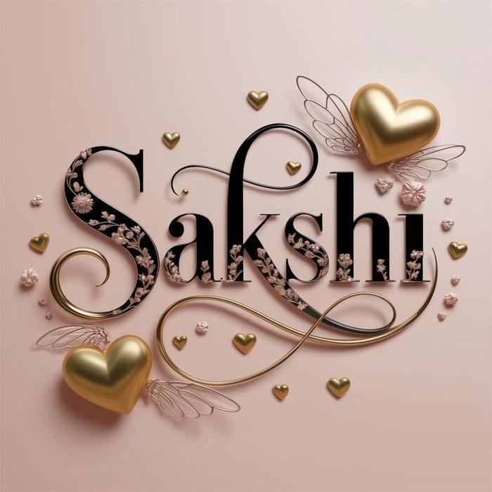 Elegant soft glow sakshi name dp