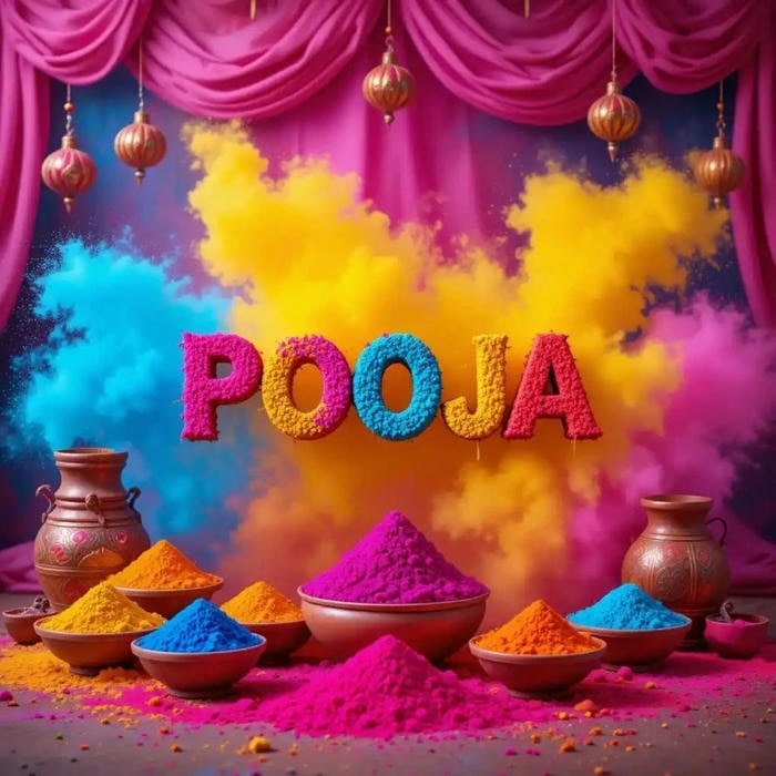 Elegant studio lighting designed around pooja name dp