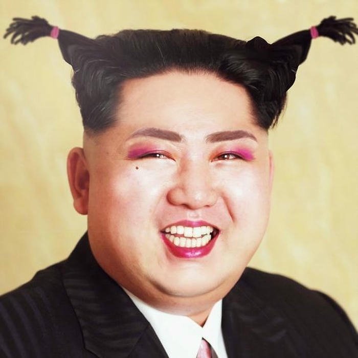 Funny dp for boys Kim Jong Un smiling happily portrait