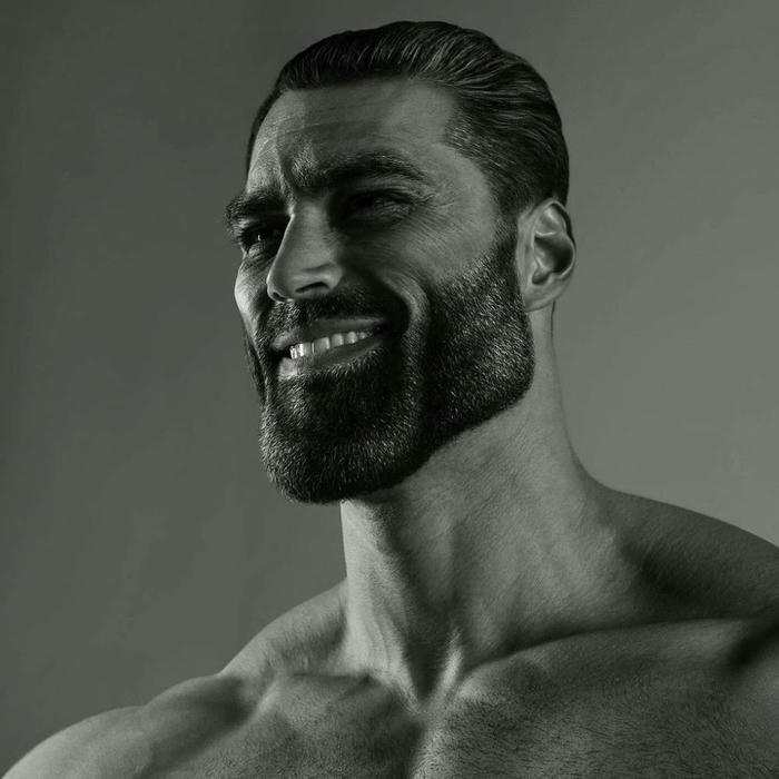 Funny dp for boys gigachad side profile black and white