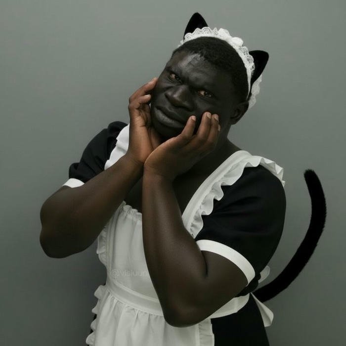 Funny dp for boys man wearing maid outfit cute pose