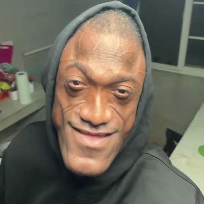 Funny dp for boys man with weird distorted smile face