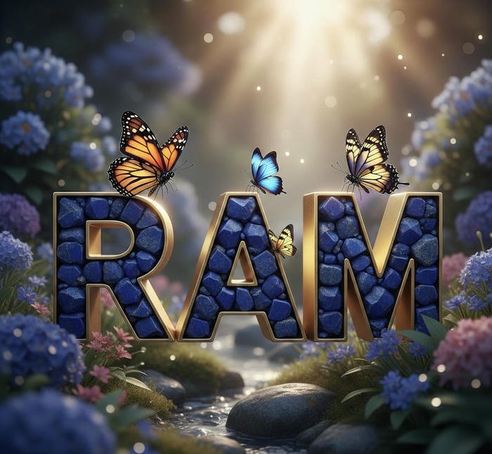 Golden bright aura ram name dp vibe