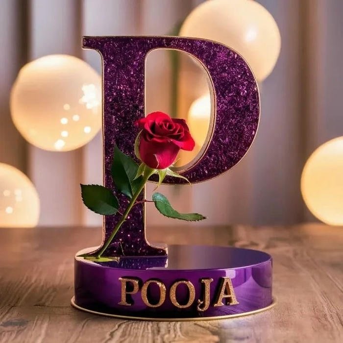 Minimal pooja name dp featuring roses