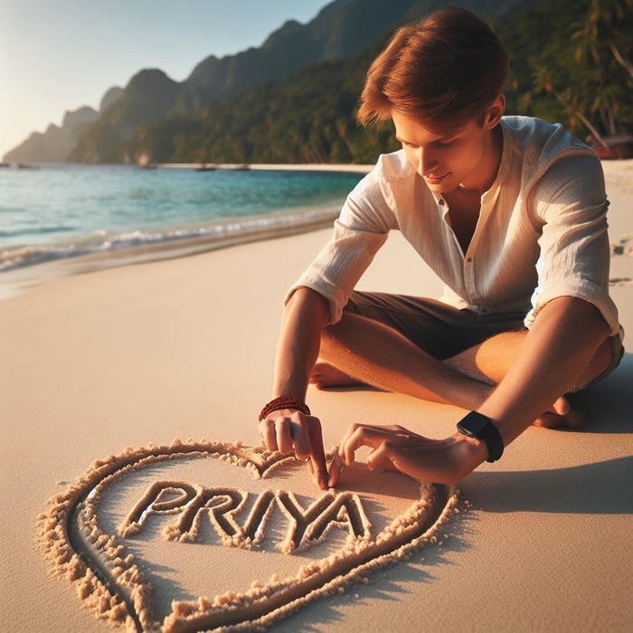 Minimal portrait design for priya name dp