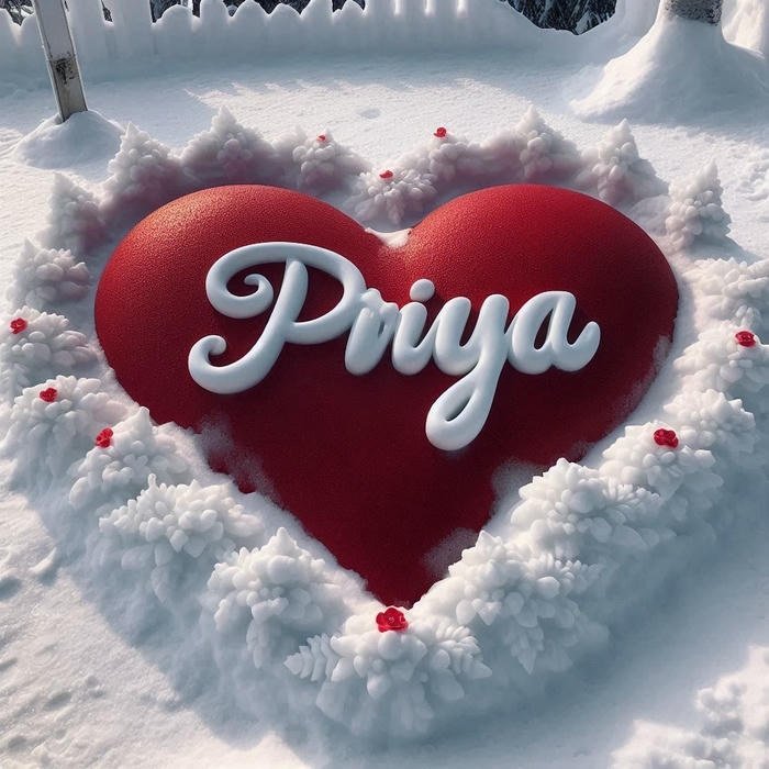 Minimal priya name dp with heart detail