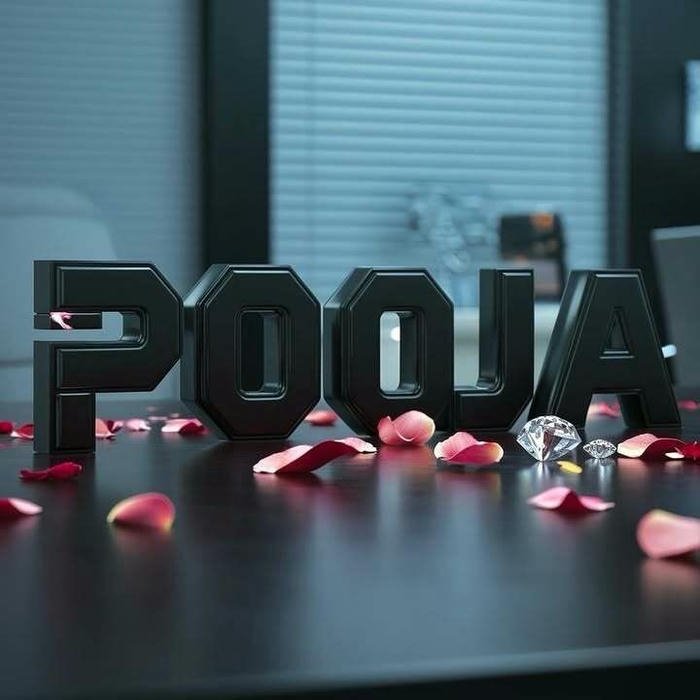 Monochrome black white portrait version pooja name dp