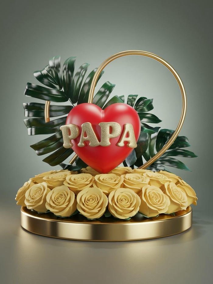 Papa name dp king style with heart