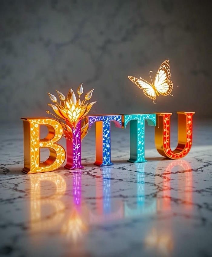 Playful cute pastel theme bittu name dp