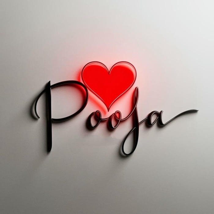Pooja name dp dreamy look heart theme