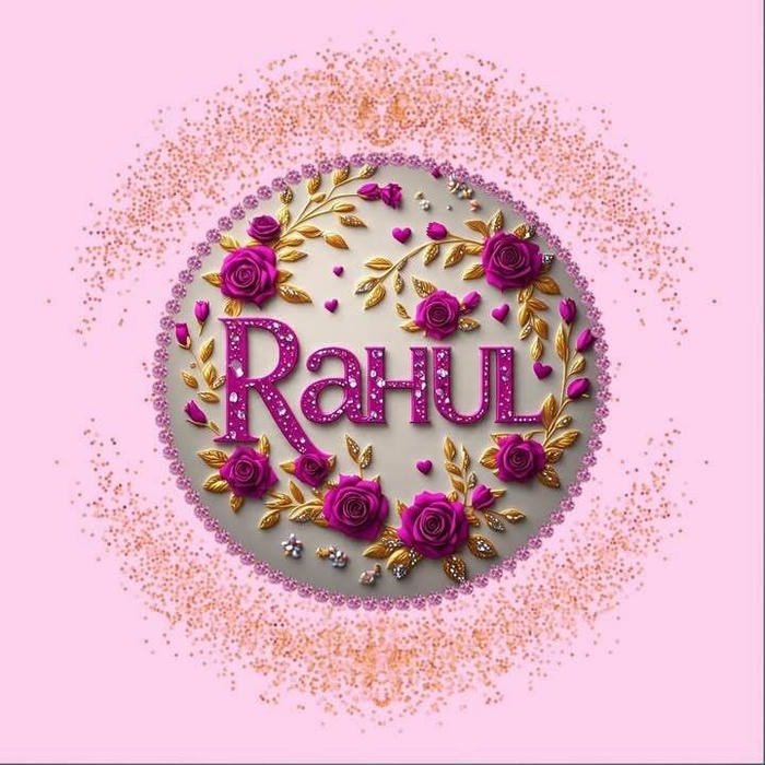 Rahul name dp calm expression soft flowers