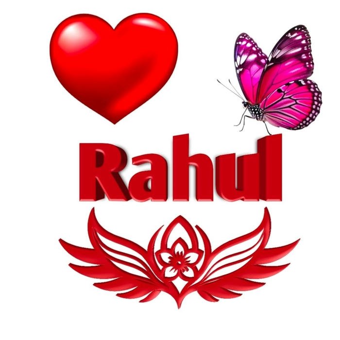 Rahul name dp clean modern butterfly
