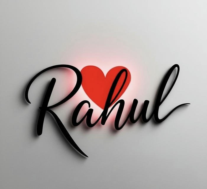 Rahul name dp clean modern wirh heart
