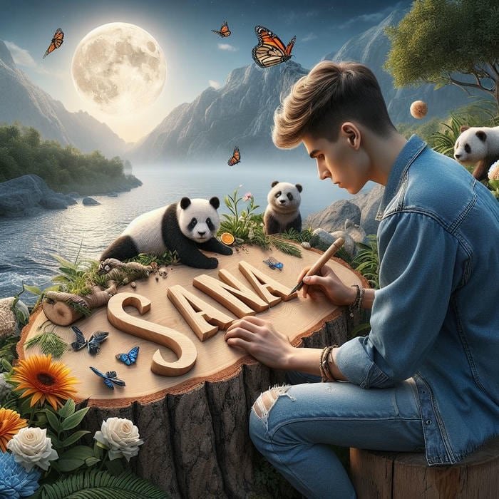 Romantic sunset tone sana name dp