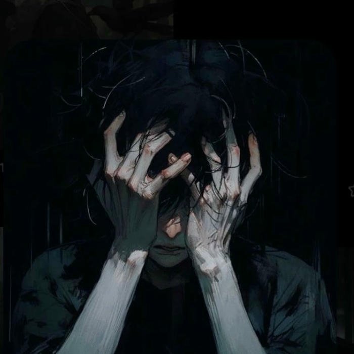 Sad boy dp hd anime character covering face with hands