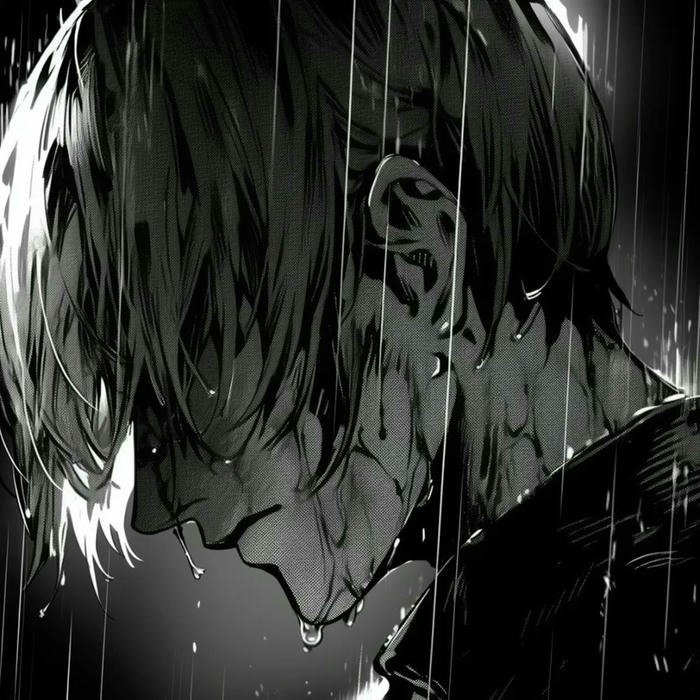 Sad boy dp hd black and white anime rain profile