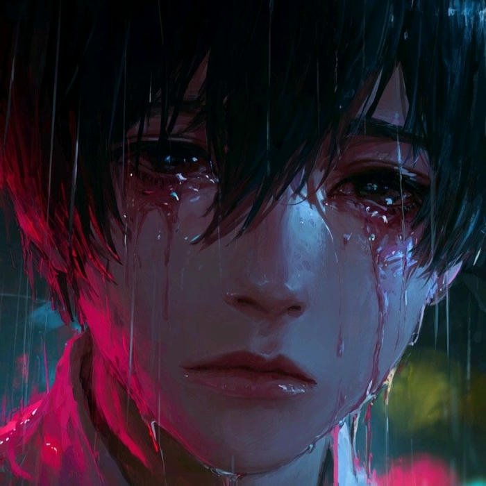 Sad boy dp hd close up anime face crying tears