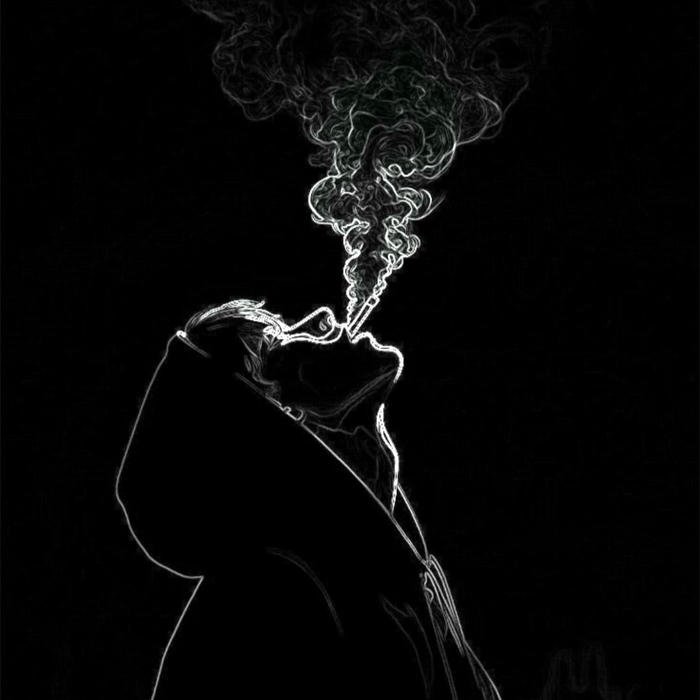 Sad boy dp hd silhouette smoking cigarette smoke rising up