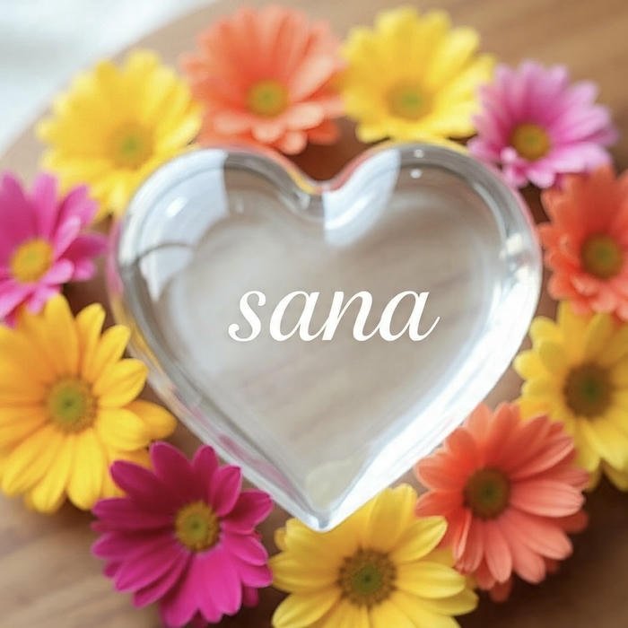 Shining heart mood sana name dp
