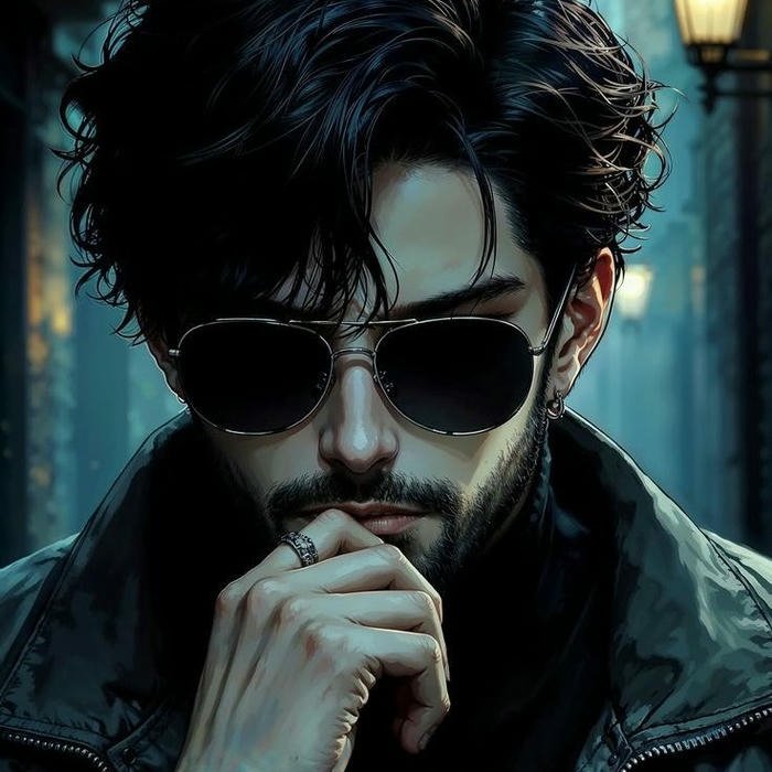 Smart boy dp cool guy with sunglasses neon lights