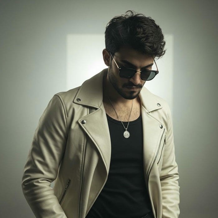 Smart boy dp stylish guy white jacket indoors pose