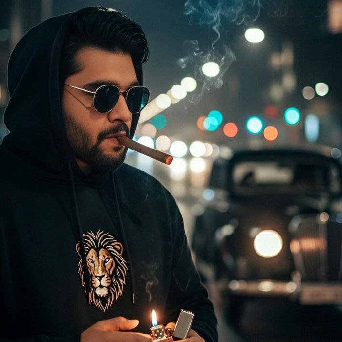 Smart boy dp urban style hoodie sunglasses night bokeh