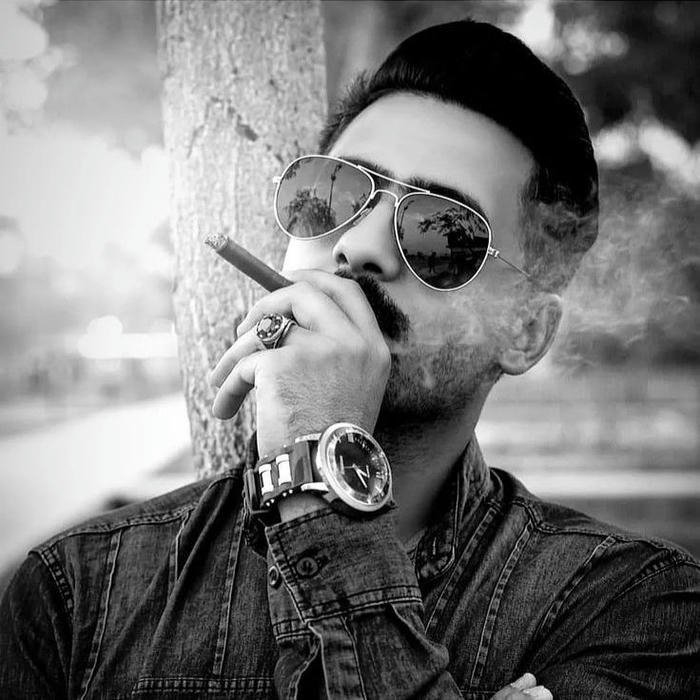 Smoker boy dp black and white man smoking cigar sunglasses
