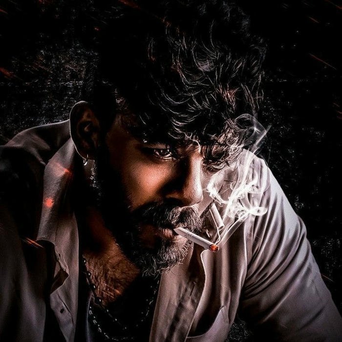 Smoker boy dp dark moody portrait man surrounded by smoke