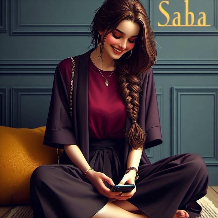 Soft feminine vibe portrait saba name dp