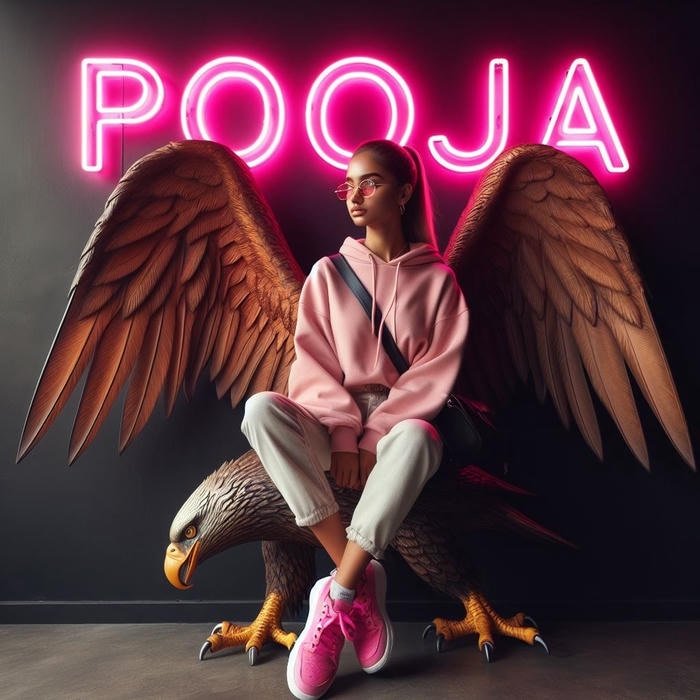 Soft pastel aesthetic portrait featuring pooja name dp