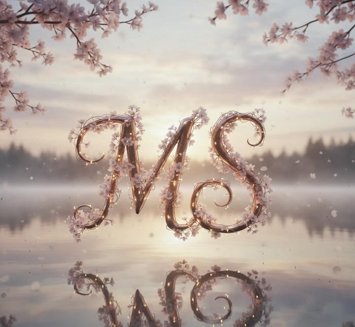 Soft pink blossom charm ms name dp