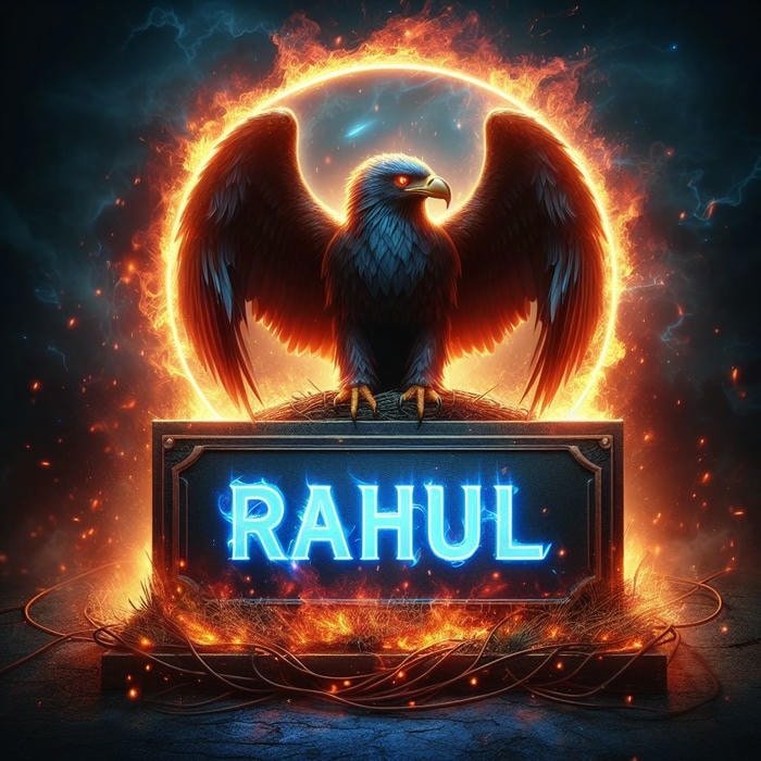 Strong yet calm mood in rahul name dp