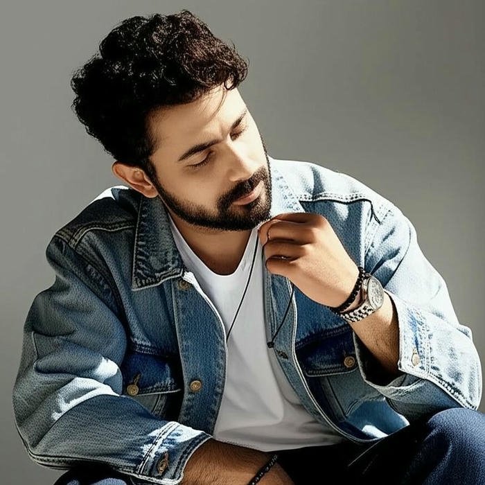 Stylish boy dp download denim jacket man sitting cool pose