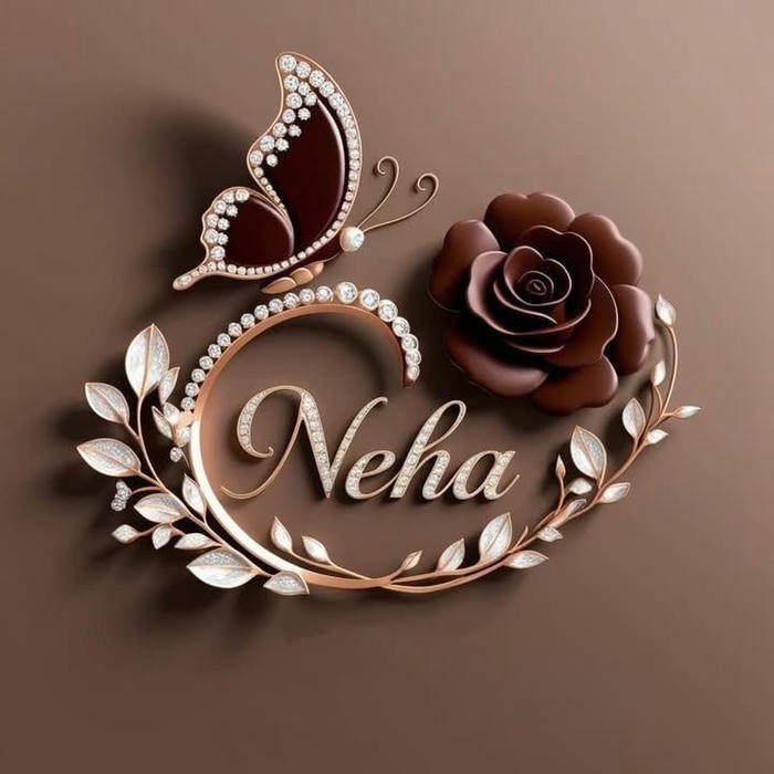 delicate confidence shown via neha name dp