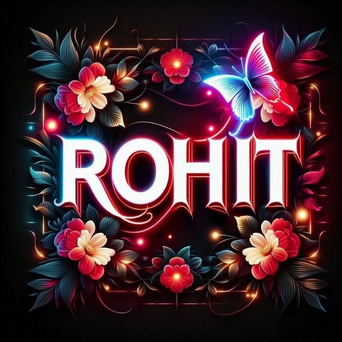 minimal black theme rohit name dp