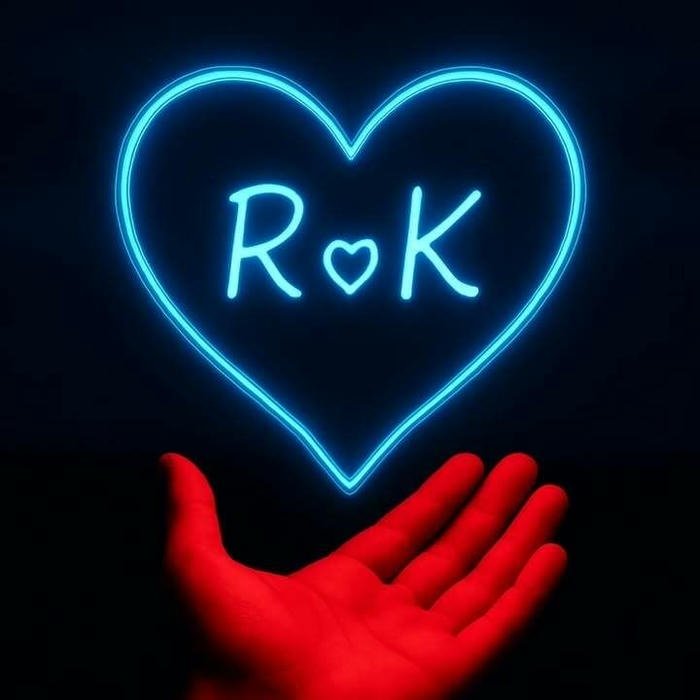 rk name dp neon shadow vibe heart blue