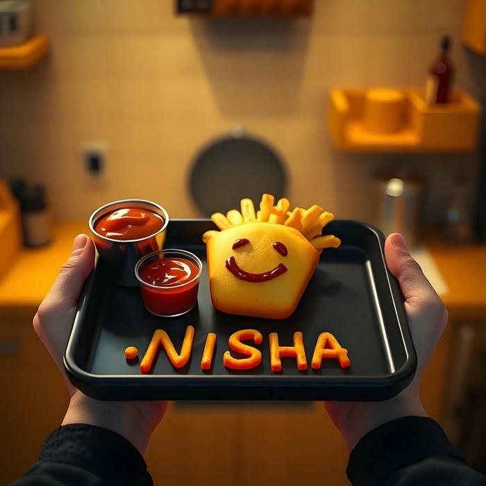 tranquil charm shaped around nisha name dp