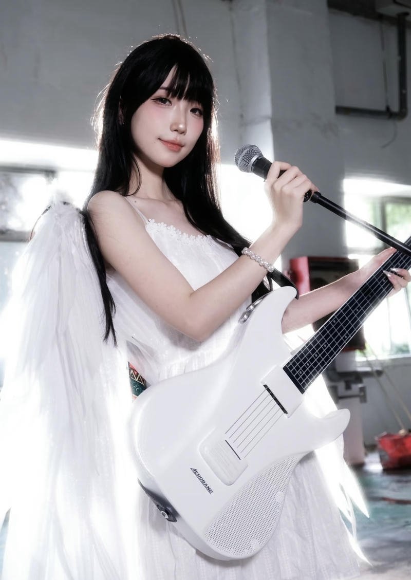 Artistic girl with guitar dp creative soft expression